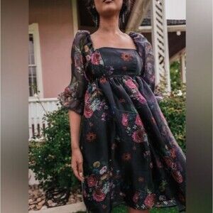 NWT JessaKae Polly Black Floral Dress Plus Size 3XL